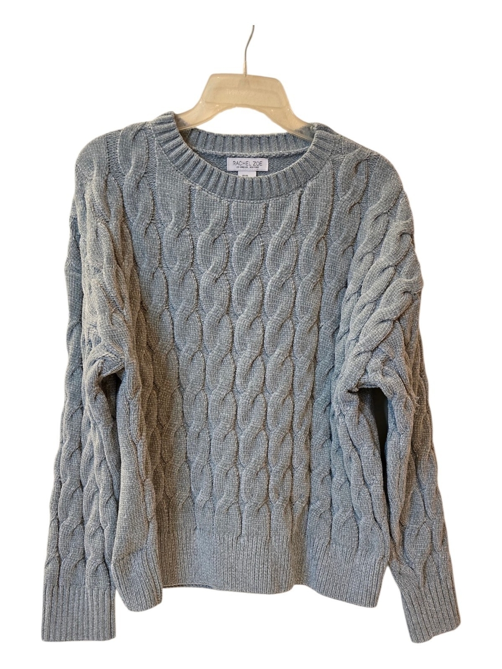 Rachel Zoe Women's Light Mint/Cream Cable Knit Sweater Pull Over Size XL